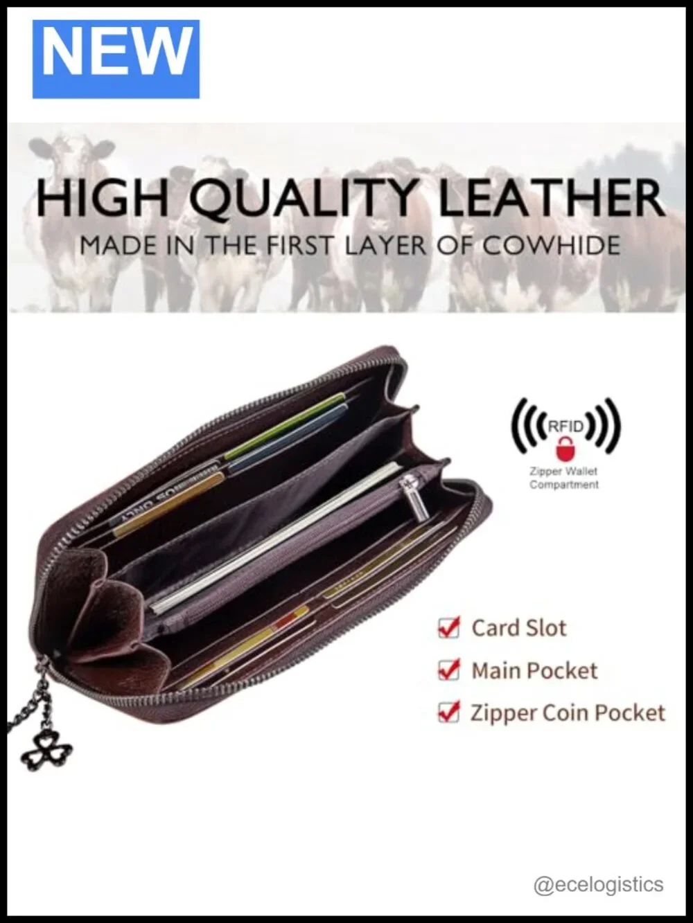 Vintage Genuine Leather Lotus Satchel & Wallet Set with RFID Wristlet